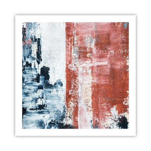 Affisch - Abstrakt halvt om halvt - 60x60 cm