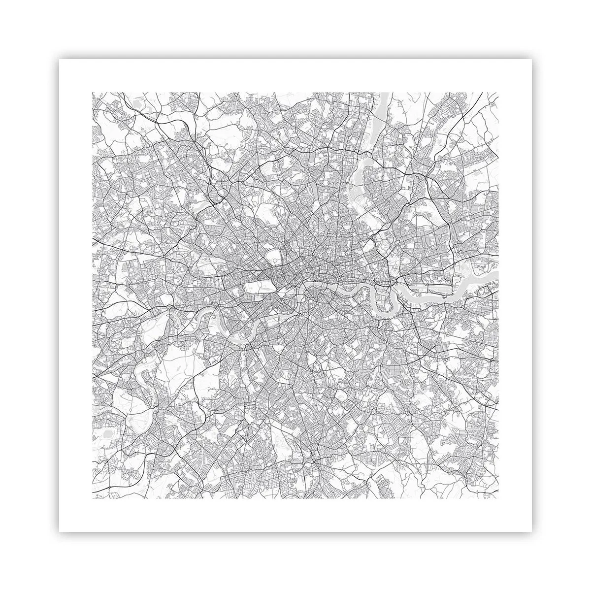 Affisch - Karta över London-labyrinten - 50x50 cm