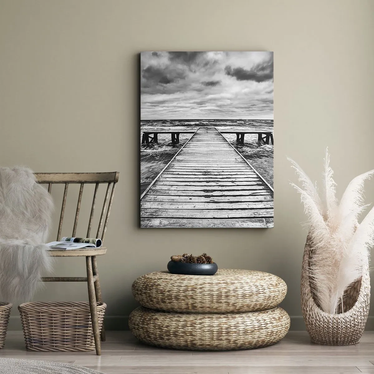 Canvastavla - Bild på duk - Jag väntar på vind som blåser bort... - 50x70 cm