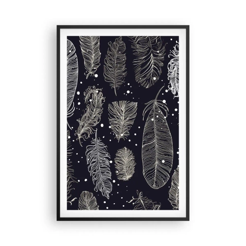 Affisch i svart ram - Fjäderspets - 61x91 cm
