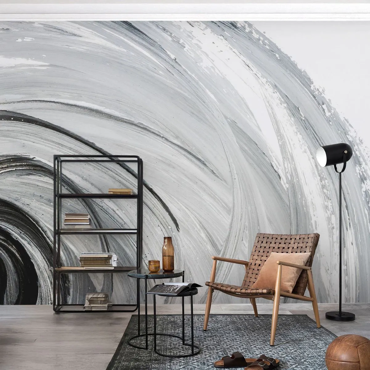 Fototapet på mått Premium Canvas - Orbital komposition - Minimalistisk, Bit, Måla