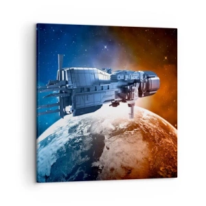 Canvastavla - Bild på duk - Uppmärksam åskådare - 60x60 cm