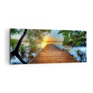 Canvastavla - Bild på duk - Sakta ner, sätt dig - 100x40 cm