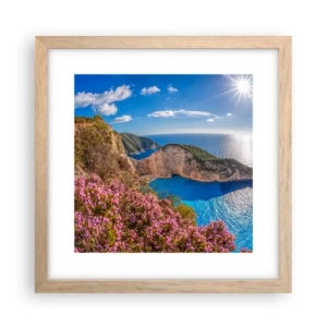 Affisch i ram av ljusek - Min stora grekiska semester - 30x30 cm