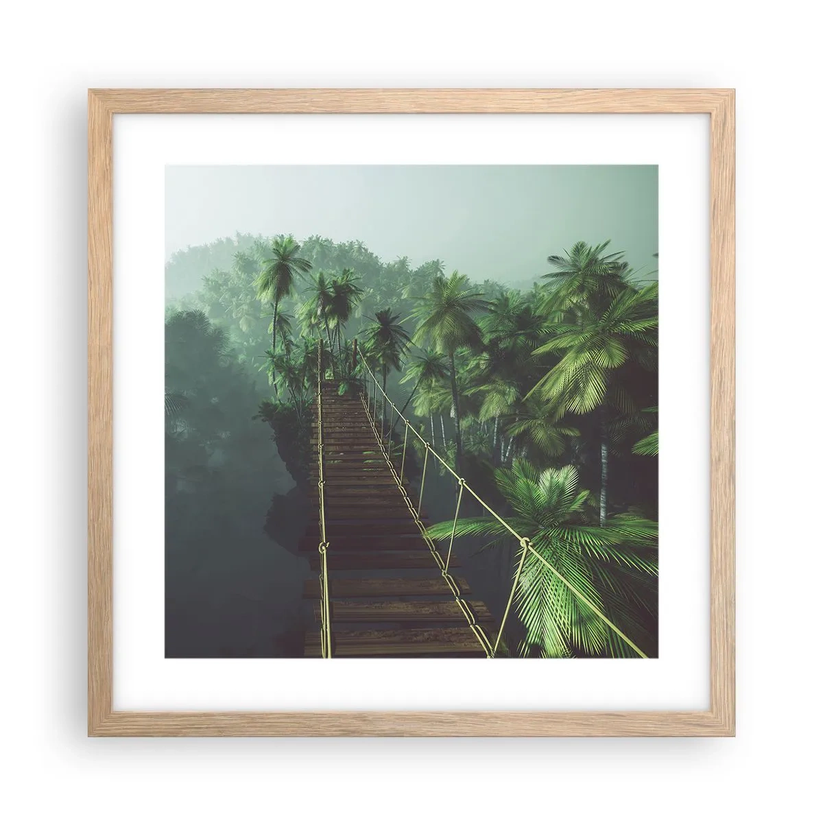 Affisch i ram av ljusek - Över grönskans kaos - 40x40 cm
