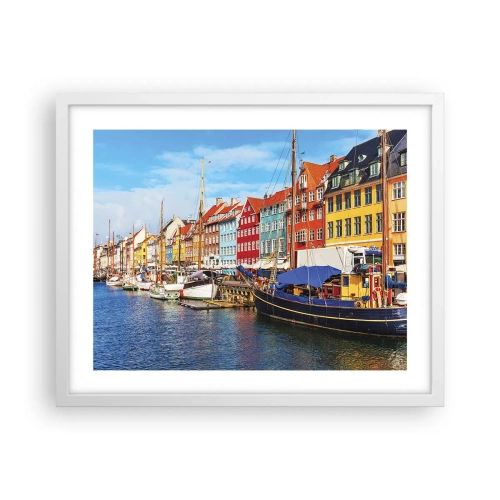 Affisch i vit ram - Glad kaj - 50x40 cm
