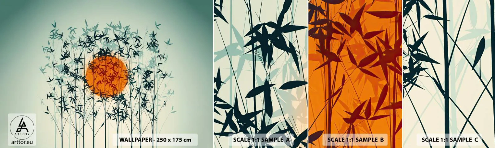 Fototapet Prov Standard Eco - Japansk sol - Abstraktion, Grafik, Exotism - 100x30 cm