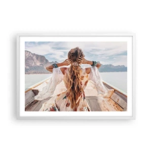 Affisch i vit ram - På väg mot lycka - 70x50 cm