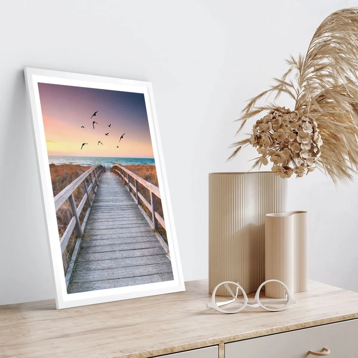 Affisch i vit ram - Startbana - 50x70 cm