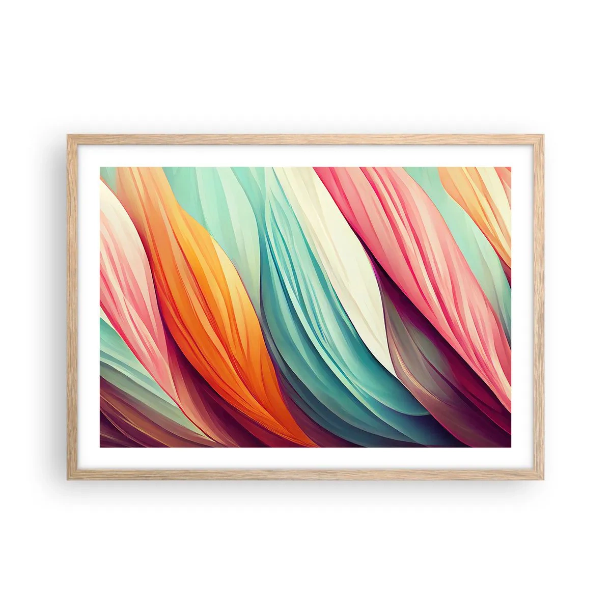 Affisch i ram av ljusek - Regnbågsväv - 70x50 cm