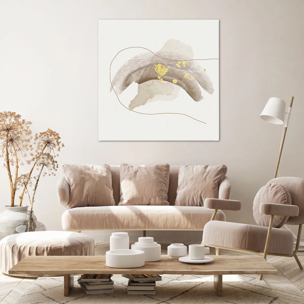 Canvastavla - Bild på duk - Träffat i rummet - 60x60 cm