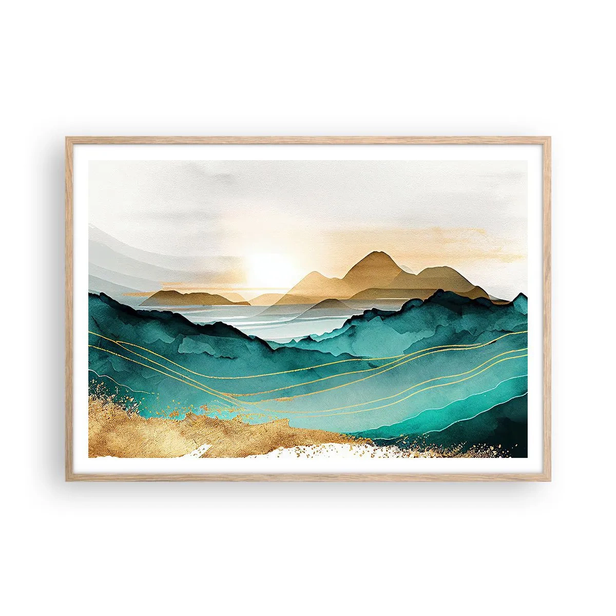 Affisch i ram av ljusek - På gränsen till abstraktion - landskap - 100x70 cm