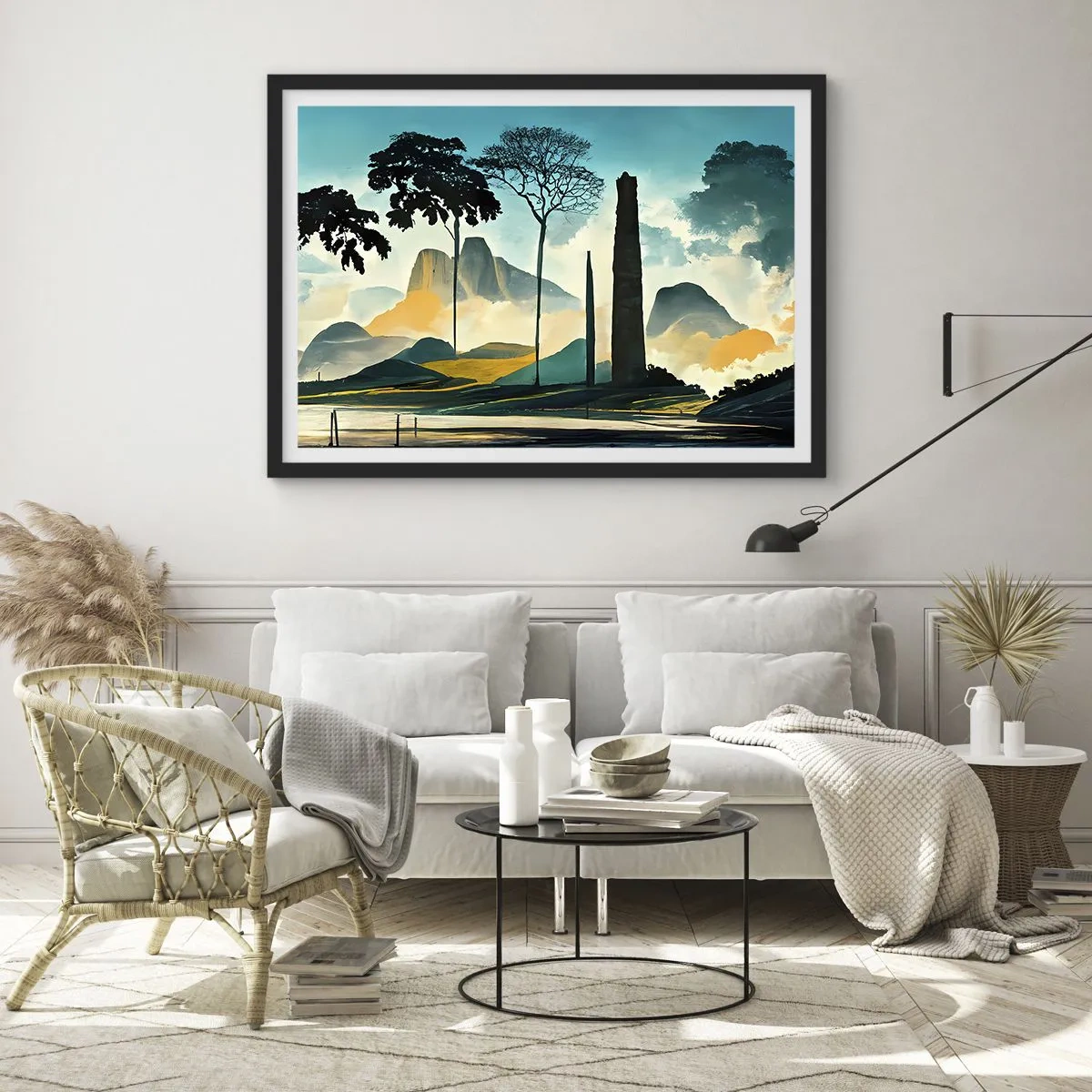 Affisch i svart ram - Fortfarande högre och högre - 70x50 cm