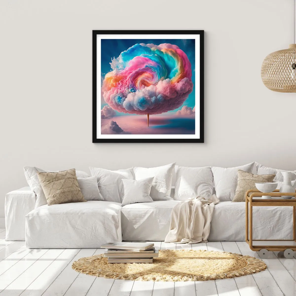 Affisch i svart ram - En dröm om en nöjespark - 50x50 cm