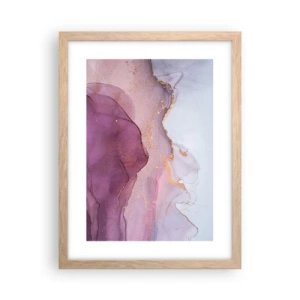 Affisch i ram av ljusek - Lila och violett vågor - 30x40 cm
