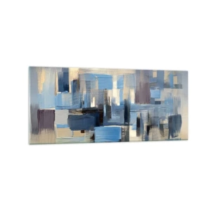 Glastavla - Bild på glas - Blå konstruktion - 120x50 cm