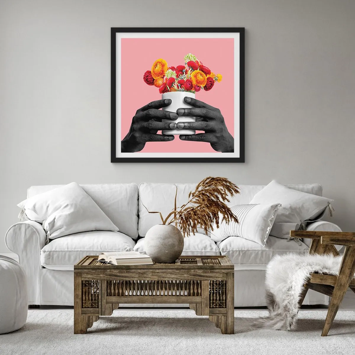 Affisch i svart ram - Livets apoteos - 60x60 cm