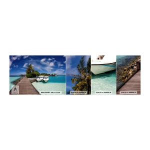 Provbit av självhäftande fototapet Deluxe Sticker - Paradiset finns - Landskap, Paradis, Hav - 100x30 cm