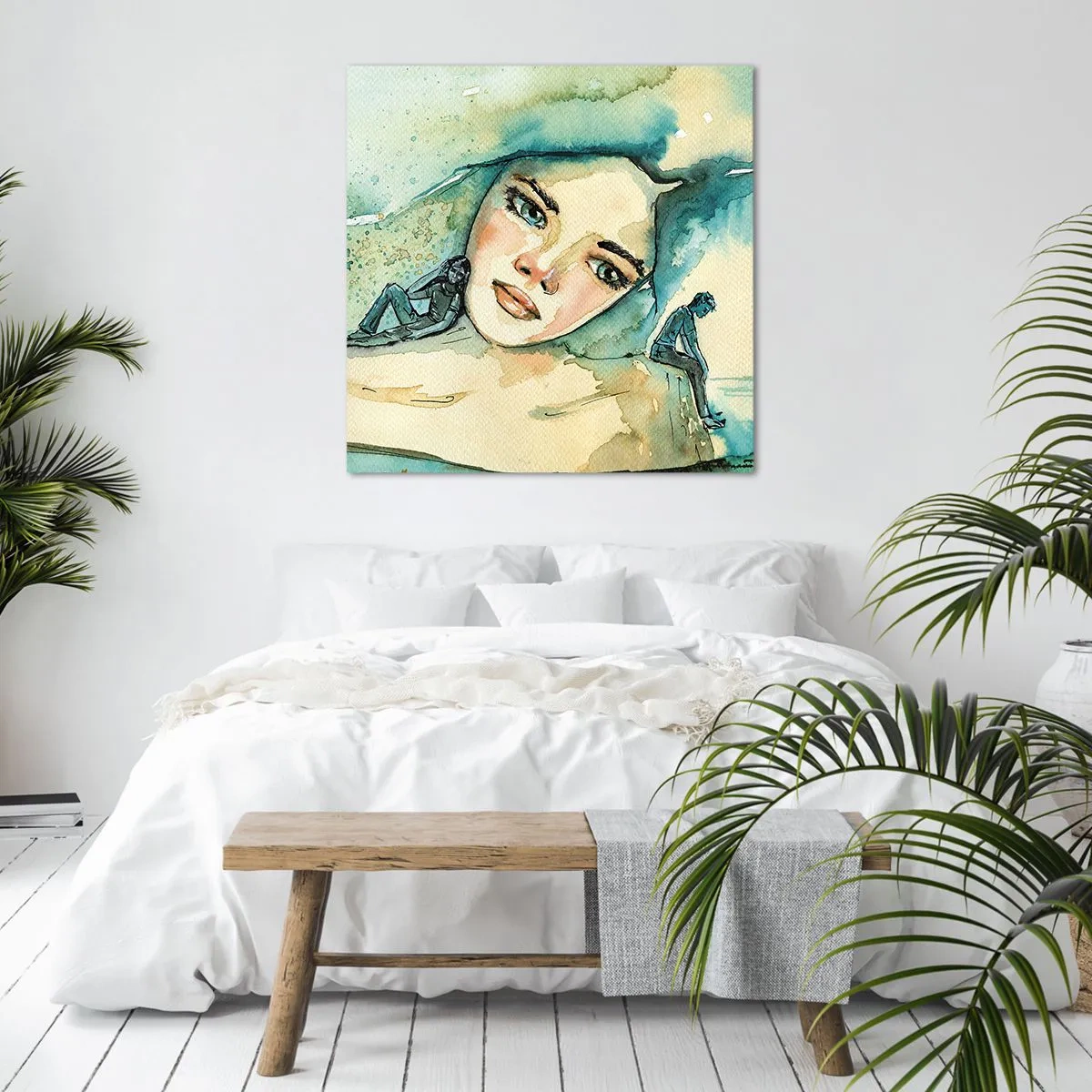 Canvastavla - Bild på duk - Am I blue? - 60x60 cm