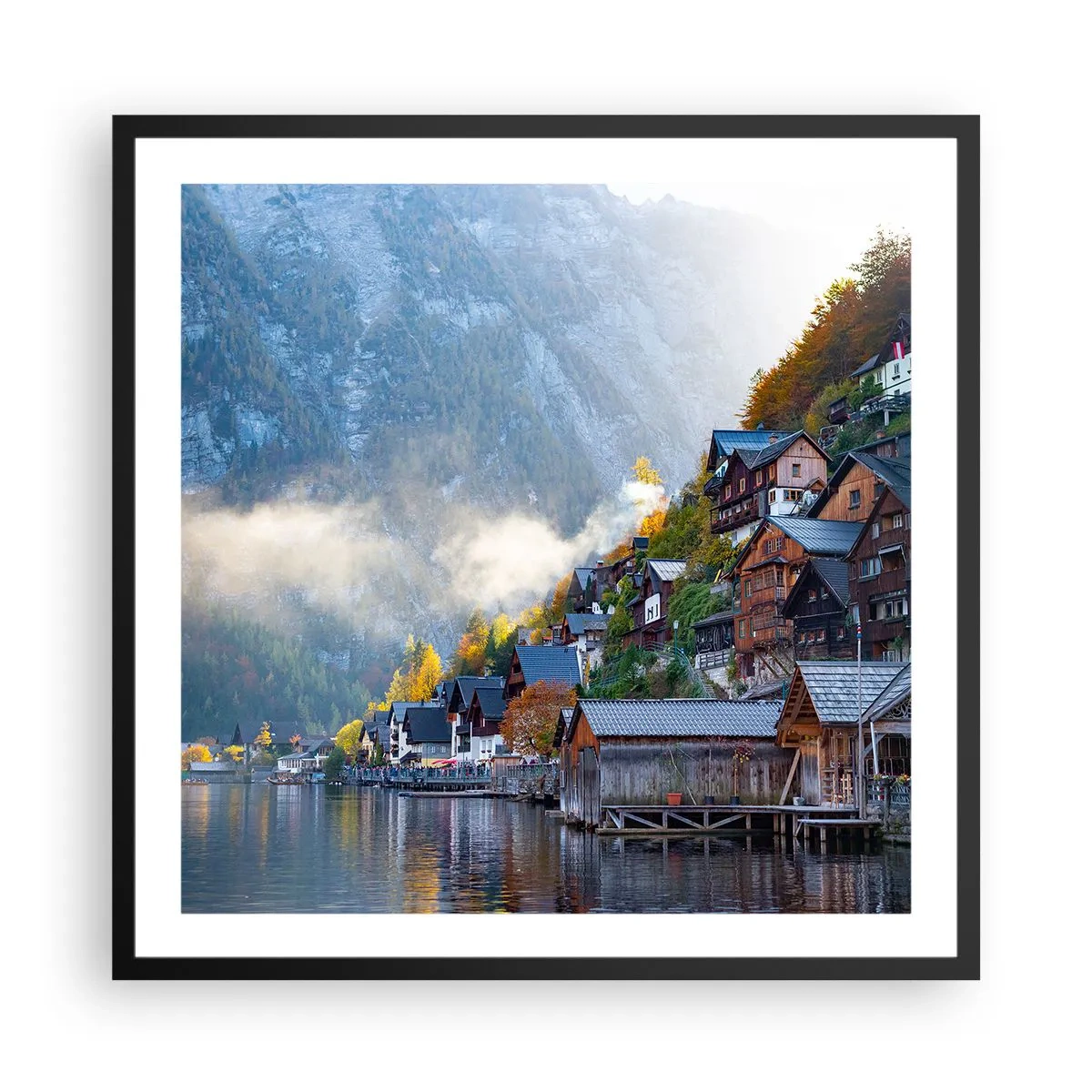 Affisch i svart ram - Alpina klimat - 60x60 cm