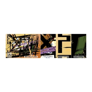 Fototapet Prov Standard Eco - Skarpt snitt - Abstraktion, Bit, Modernt mönster - 100x30 cm