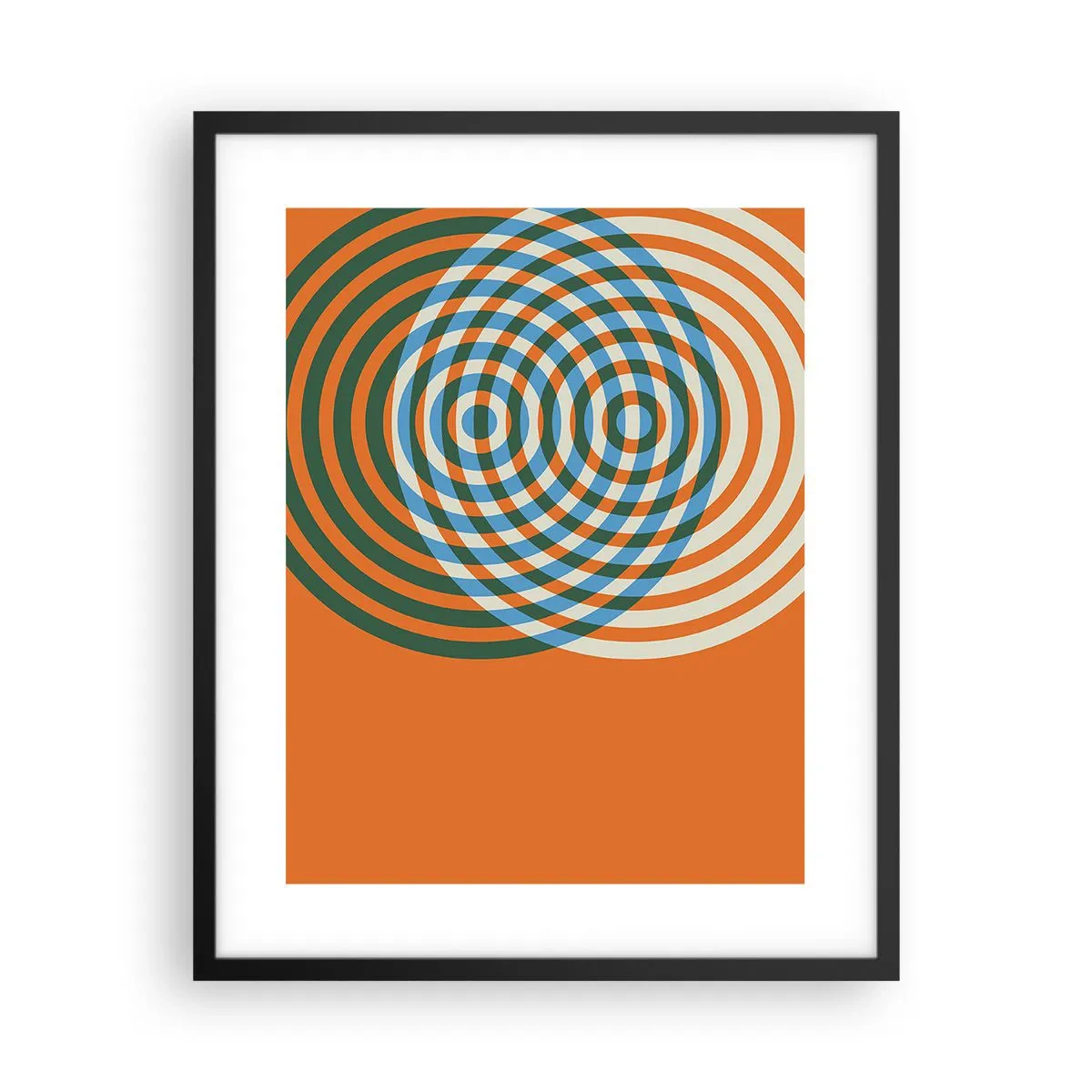 Affisch i svart ram - Abstrakt cirkulär variation - 40x50 cm