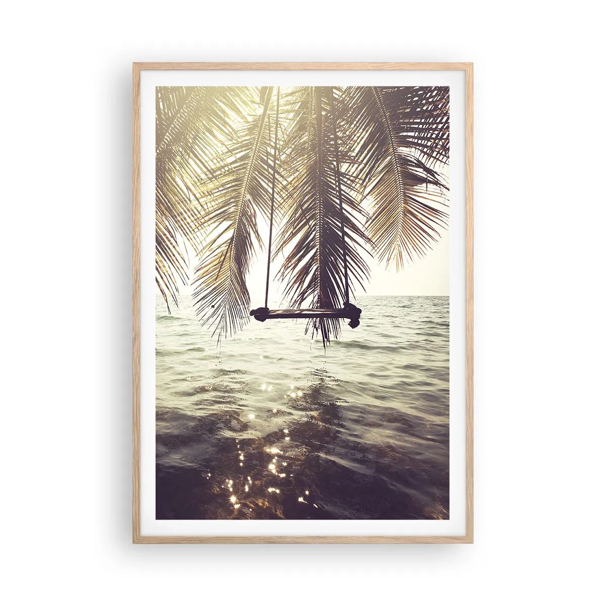 Affisch i ram av ljusek - Gunga i molnen hur mycket du vill - 70x100 cm