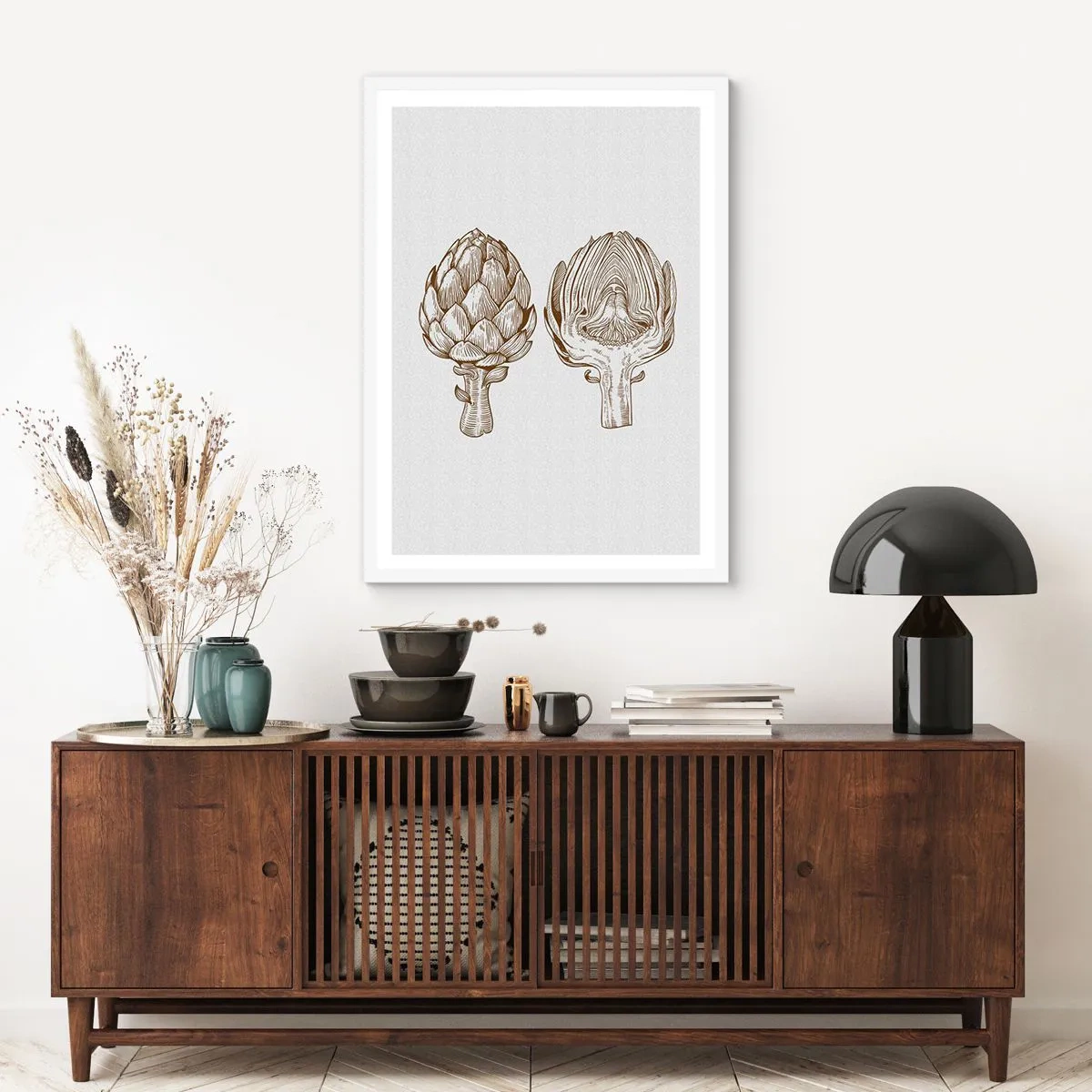 Affisch i vit ram - Anatomilektion - 50x70 cm