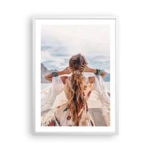 Affisch i vit ram - På väg mot lycka - 50x70 cm
