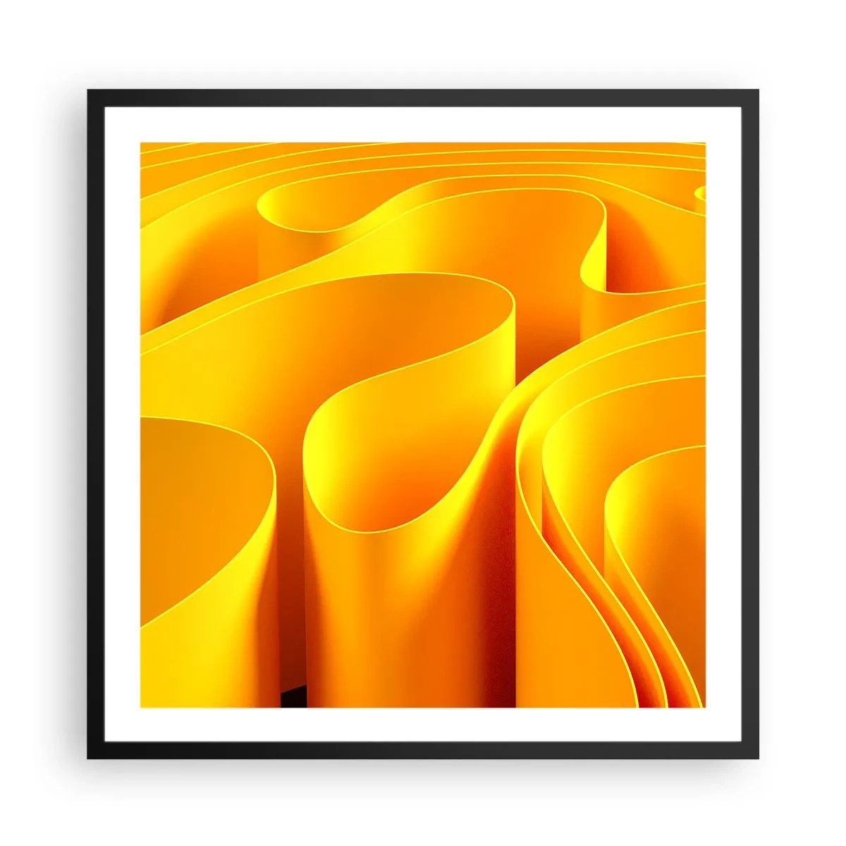 Affisch i svart ram - Som solens vågor - 60x60 cm
