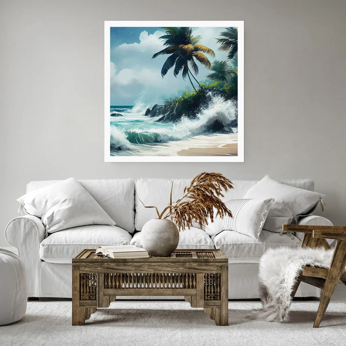 Affisch - På en tropisk strand - 40x40 cm