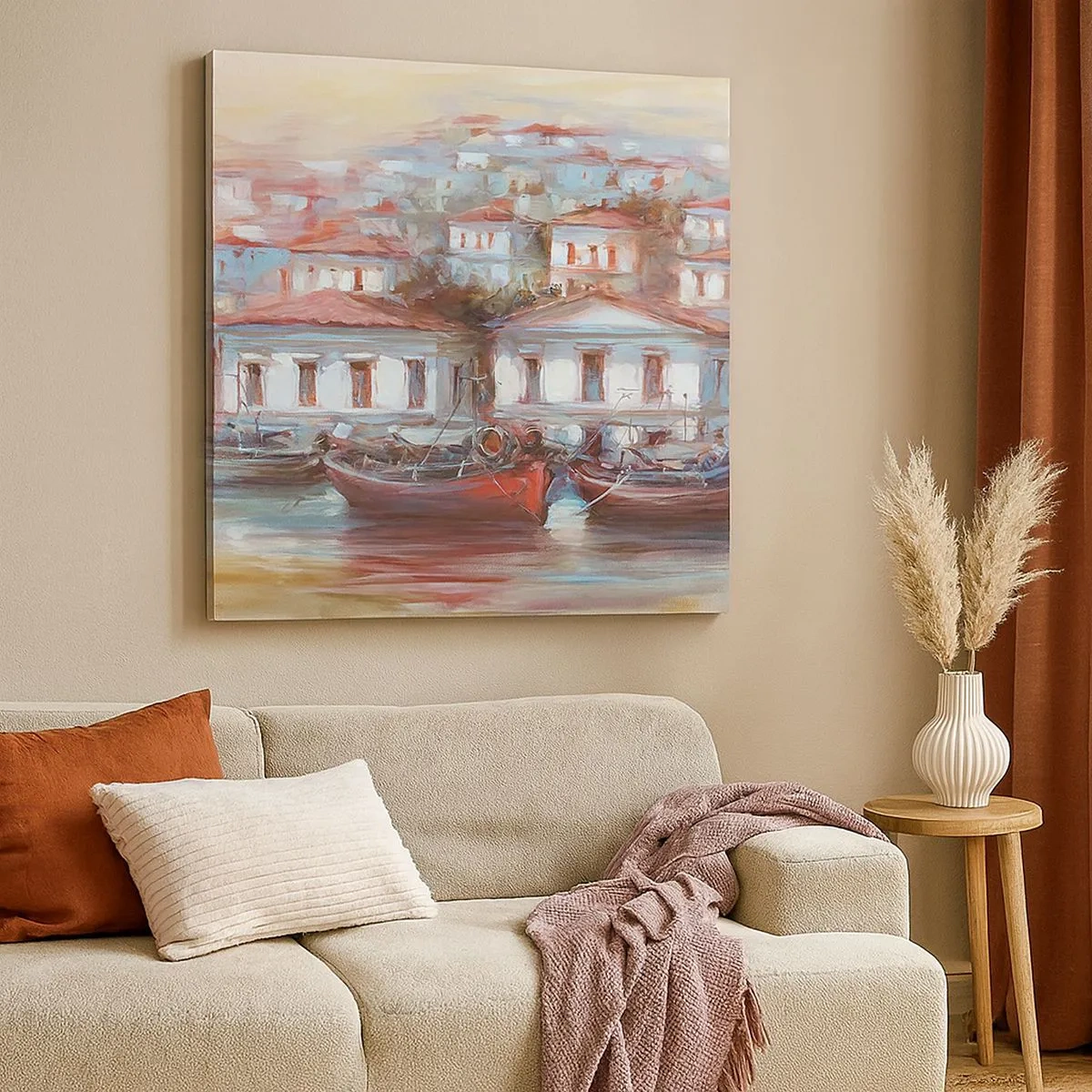 Canvastavla - Bild på duk - Lycklig stad - 30x30 cm