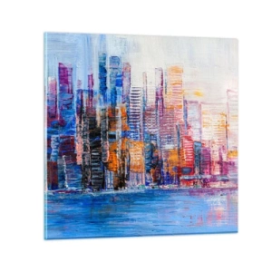 Glastavla - Bild på glas - En glädjefylld metropol - 60x60 cm