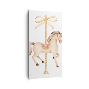 Canvastavla - Bild på duk - Med en graciös trav - 65x120 cm