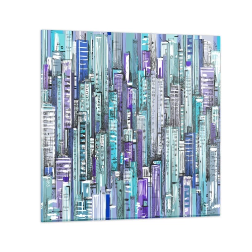 Glastavla - Bild på glas - Blått från himlen - 50x50 cm