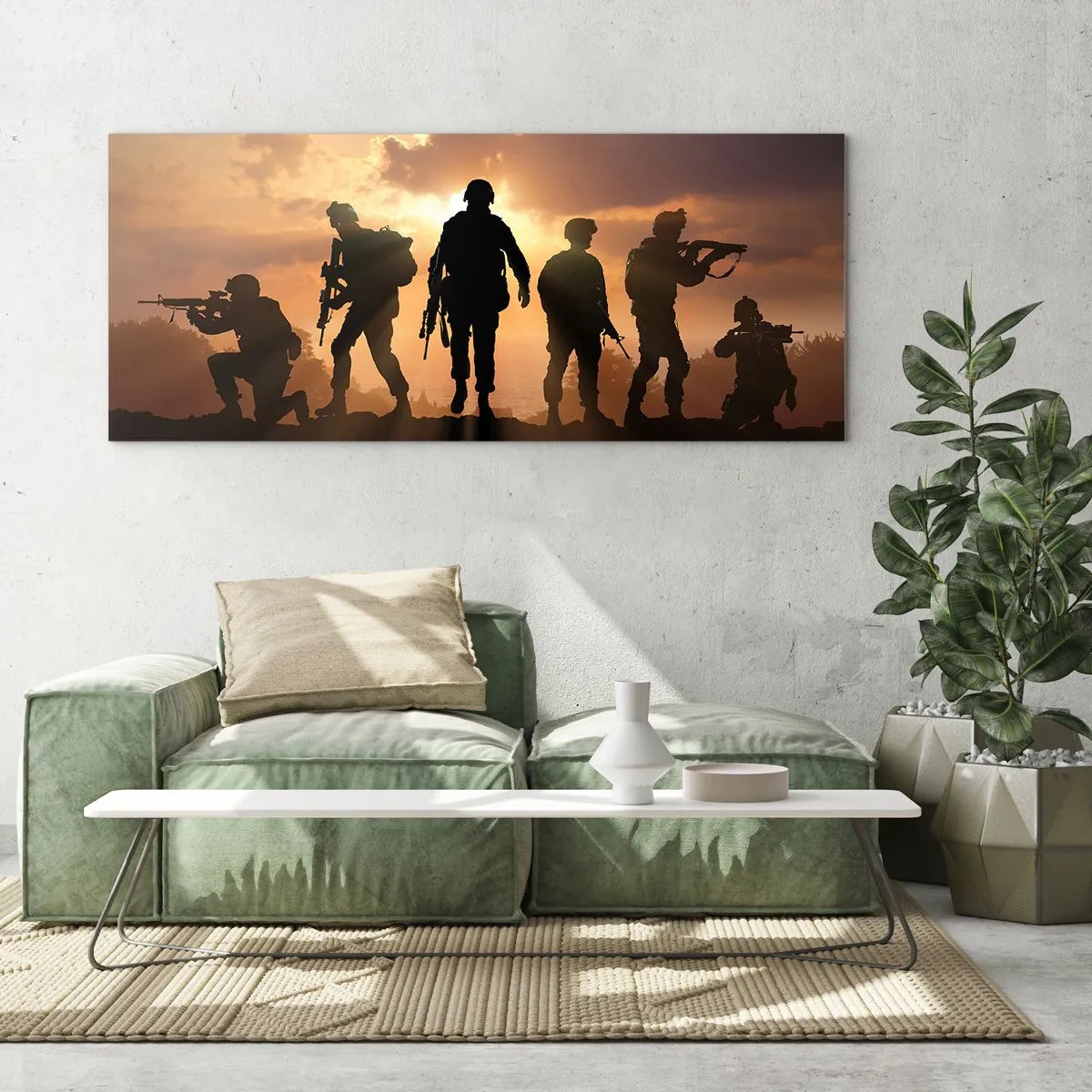 Glastavla - Bild på glas - Brothers in arms - 140x50 cm