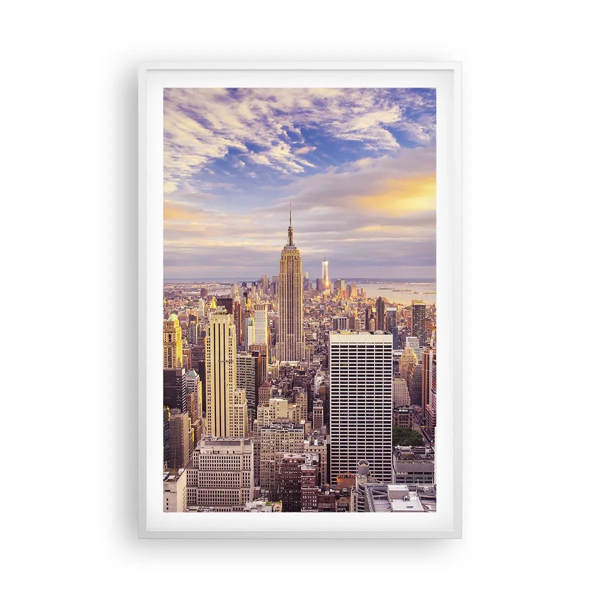 Affisch i vit ram - Nå ut till molnen - 61x91 cm