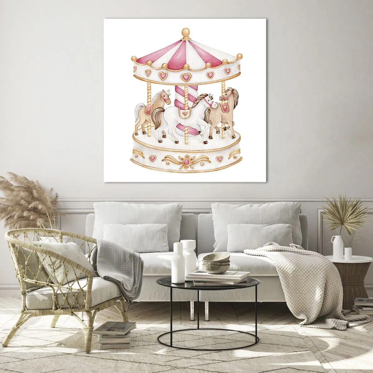 Glastavla - Bild på glas - Barndomens ljuva värld - 30x30 cm