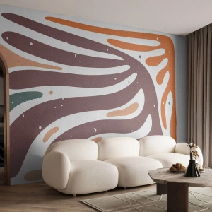 Fototapet Premium Canvas - Strålande organisk komposition - Boho, Minimalism, Bit - 200x140 cm