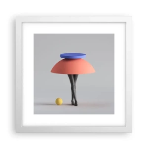 Affisch i vit ram - Surrealistisk komposition - 30x30 cm
