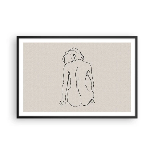 Affisch i svart ram - Naken flicka - 91x61 cm