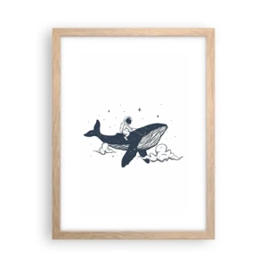 Affisch i ram av ljusek - Rymdäventyr - 30x40 cm