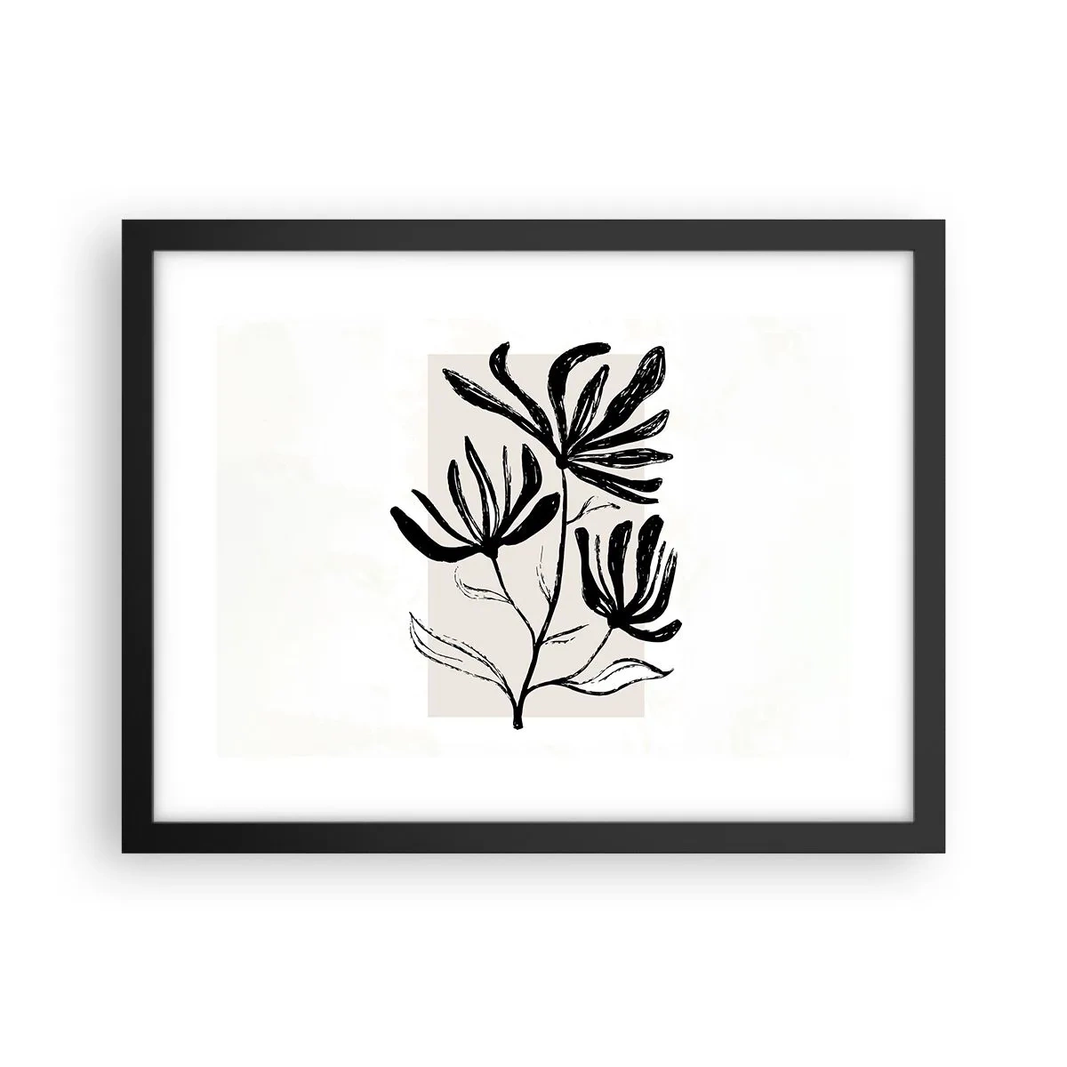 Affisch i svart ram - Skiss för ett herbarium - 40x30 cm