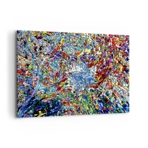 Canvastavla - Bild på duk - Glasmålning - droppar  - 100x70 cm