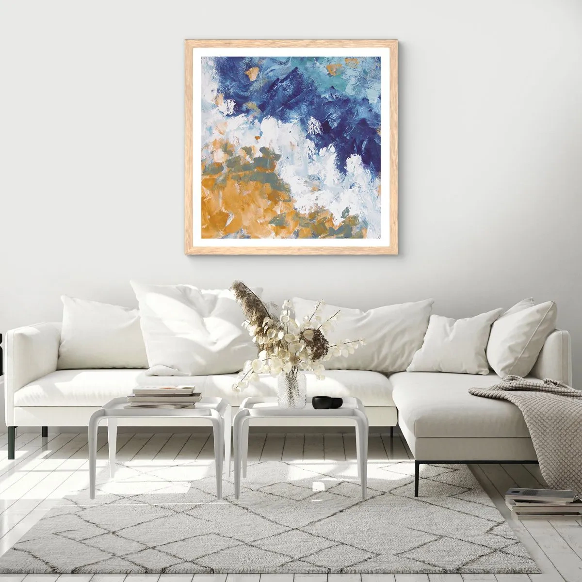 Affisch i ram av ljusek - Elementens dans - 60x60 cm