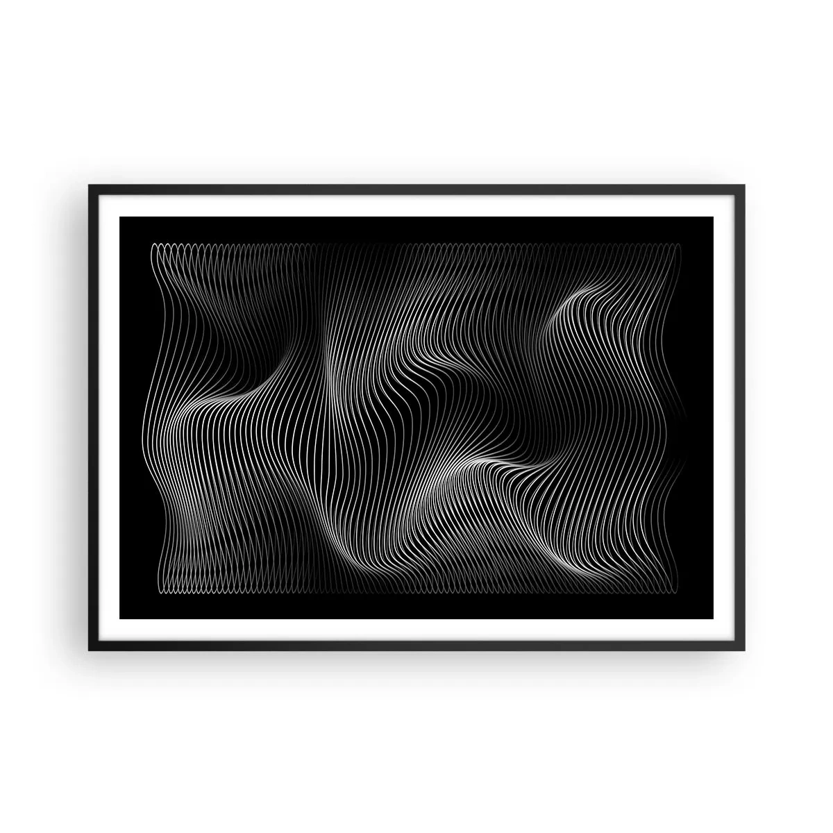 Affisch i svart ram - Ljusets dans i rymden - 100x70 cm
