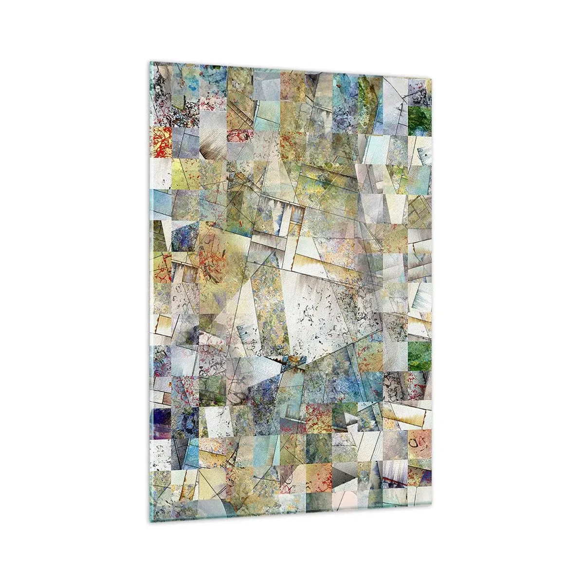 Glastavla - Bild på glas - Geometrisk omblandning - 80x120 cm