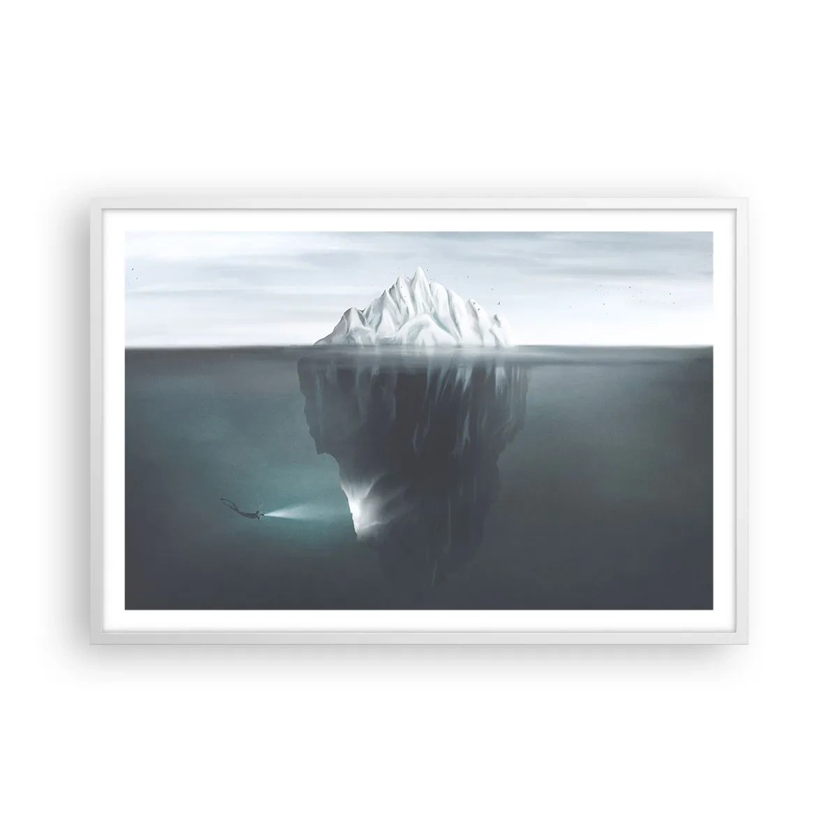 Affisch i vit ram - Undervattensmysterium - 91x61 cm