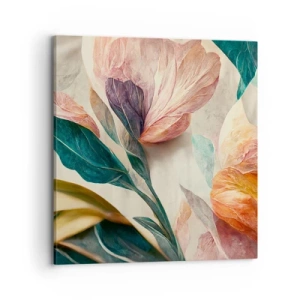 Canvastavla - Bild på duk - Blommor av de södra öarna - 70x70 cm