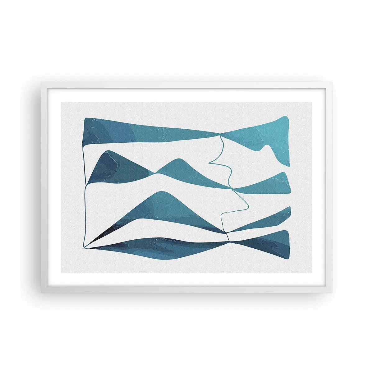 Affisch i vit ram - Abstraktion: en turkos förening - 70x50 cm